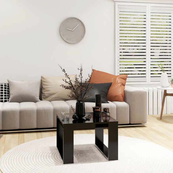 vidaXL Table d'appoint Noir 50x50x35 cm Bois d’ingénierie