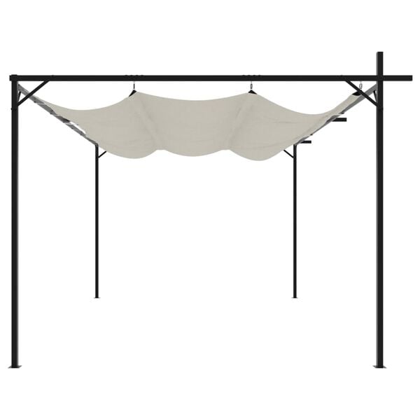 vidaXL Pergola avec toit rétractable crème 395x292x230 cm