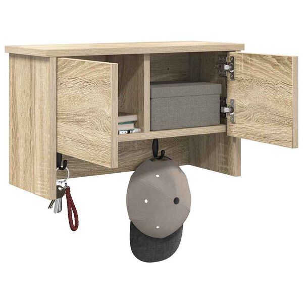 vidaXL Porte-manteau mural avec étagère Chêne sonoma 50 x 20 x 30 cm