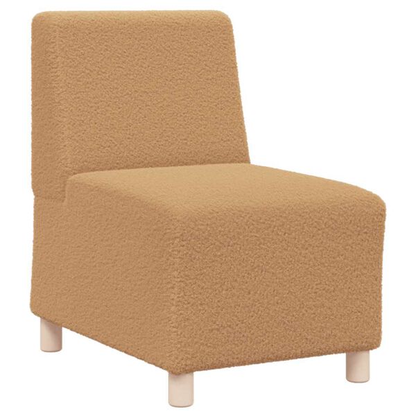 vidaXL Canap&eacute; modulaire sans accoudoirs beige 55 cm Tissu imitation laine boucl&eacute;e
