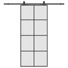vidaXL Porte coulissante kit de quincaillerie noir 90x205 cm verre ESG