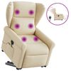 vidaXL Fauteuil inclinable de massage &eacute;lectrique Cr&egrave;me Tissu