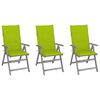 vidaXL Chaises inclinables de jardin lot de 3 et coussins Bois acacia