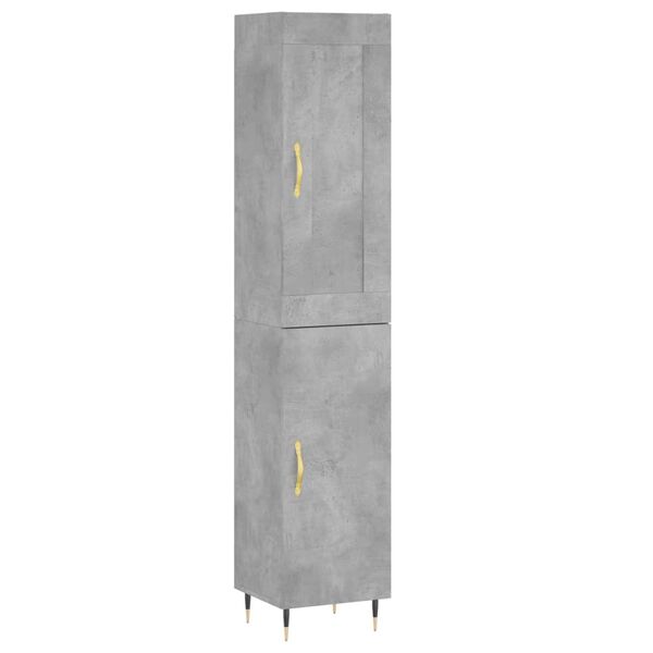 vidaXL Buffet haut Gris b&eacute;ton 34,5x34x180 cm Bois d'ing&eacute;nierie