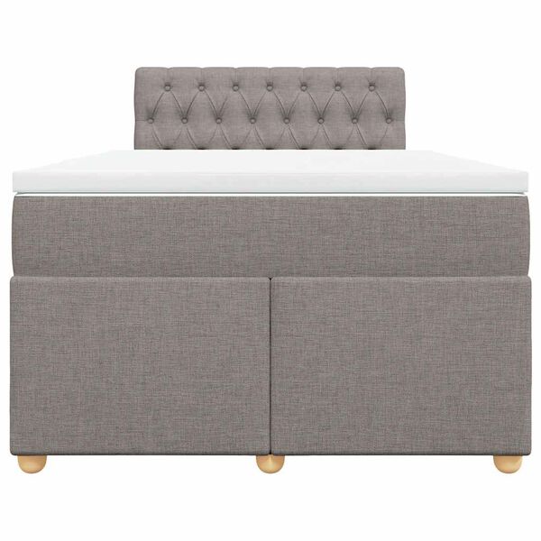 vidaXL Sommier &agrave; lattes de lit avec matelas taupe 120x190 cm tissu