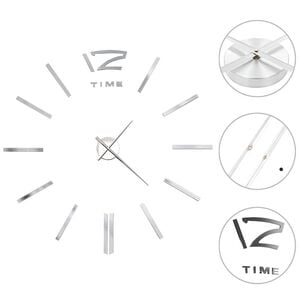 vidaXL Horloge murale 3D Design moderne 100 cm XXL Argent&eacute;