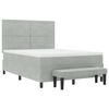 vidaXL Lit &agrave; ressorts avec matelas Gris clair 140 x 190 cm Velours