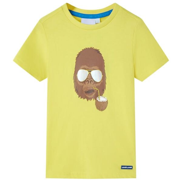 T-shirt pour enfants avec manches courtes jaune 140