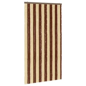 vidaXL Rideau anti-insectes en chenille Marron et beige 118 x 220 cm