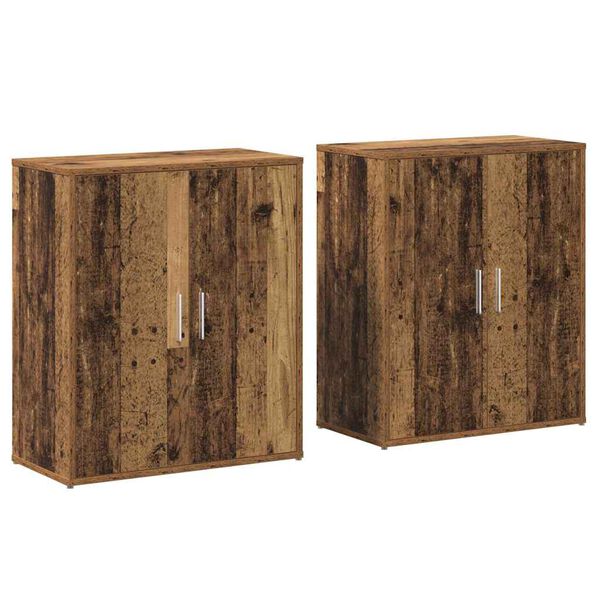 vidaXL Buffet 2 pcs Bois ancien 60 x 31 x 70 cm Bois d'ing&eacute;nierie