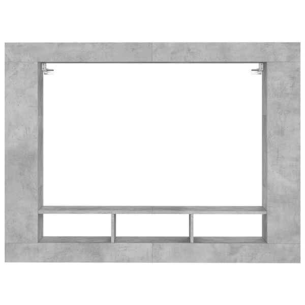 vidaXL Meuble TV gris b&eacute;ton 152x22x113 cm bois d'ing&eacute;nierie