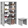 vidaXL Cabinet &agrave; chaussures 2 pcs Gris b&eacute;ton Bois d'ing&eacute;nierie