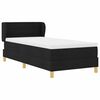 vidaXL Lit &agrave; ressorts avec matelas Noir 80 x 200 cm tissu