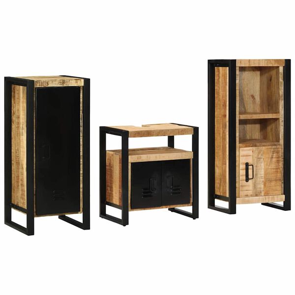 vidaXL Ensemble de mobilier de salle de bain avec &eacute;tag&egrave;re 3 pcs