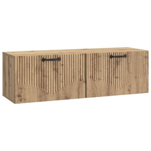vidaXL Meuble TV mural Montage mural Ch&ecirc;ne artisanal 98 x 31 x 30 cm