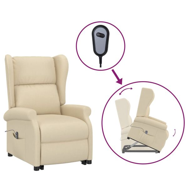 vidaXL Fauteuil Cr&egrave;me Tissu