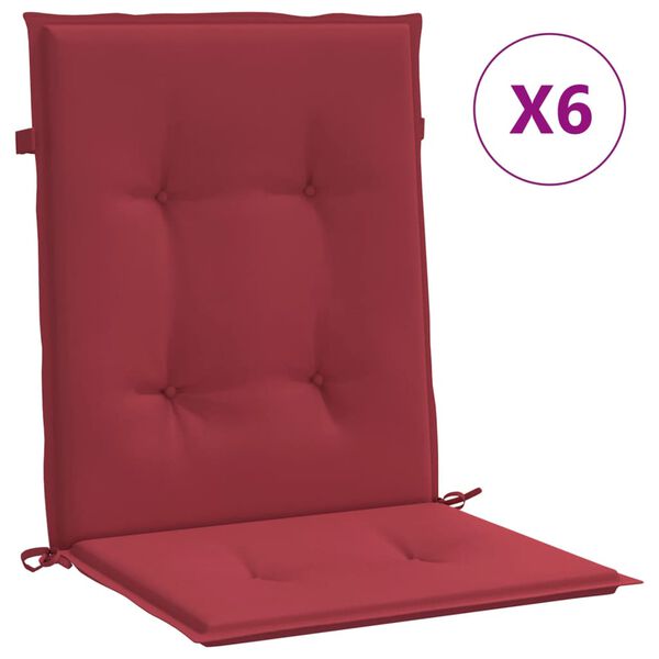 vidaXL Coussins de chaise de jardin &agrave; dossier bas lot de 6