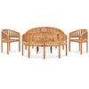 vidaXL Salon de jardin 5 pcs en forme de banane Bois de teck solide