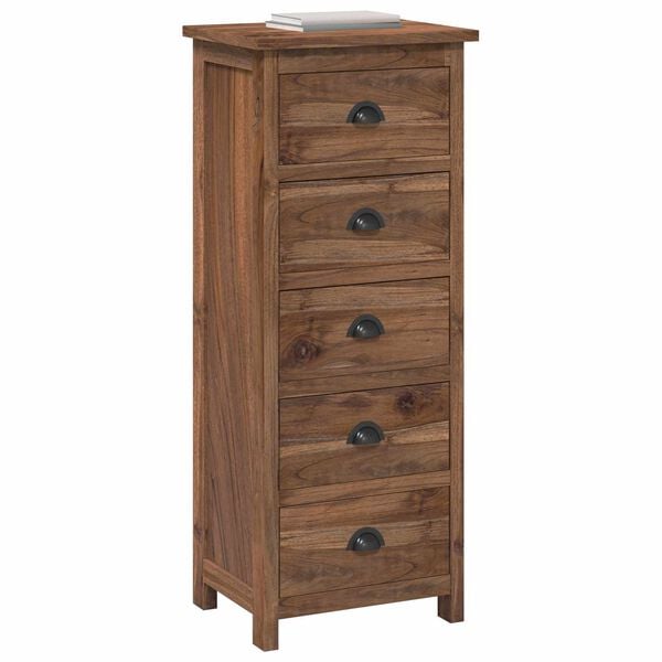 vidaXL Commode avec tiroir Marron 45 x 35 x 110 cm Bois de teck massif