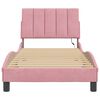 vidaXL Cadre de lit avec LED sans matelas Hanko rose 80x200 cm velours