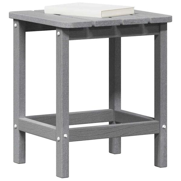 vidaXL Table d'appoint Gris clair 38 x 38 x 46 cm Poly&eacute;thyl&egrave;ne