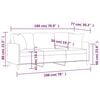 vidaXL Canap&eacute; 3 places et oreillers et coussins Gris fonc&eacute; 180cm Tissu
