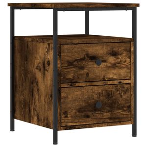 vidaXL Table de chevet ch&ecirc;ne fum&eacute; 44x45x60 cm bois d'ing&eacute;nierie