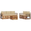 vidaXL Ensemble de canap&eacute;s d'ext&eacute;rieur 6 pc Naturel et Beige