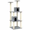vidaXL Arbre &agrave; chat avec griffoirs en sisal Gris clair 141 cm