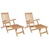 vidaXL Chaise de Deck Pliable 2 pcs Naturel Bois de teck massif