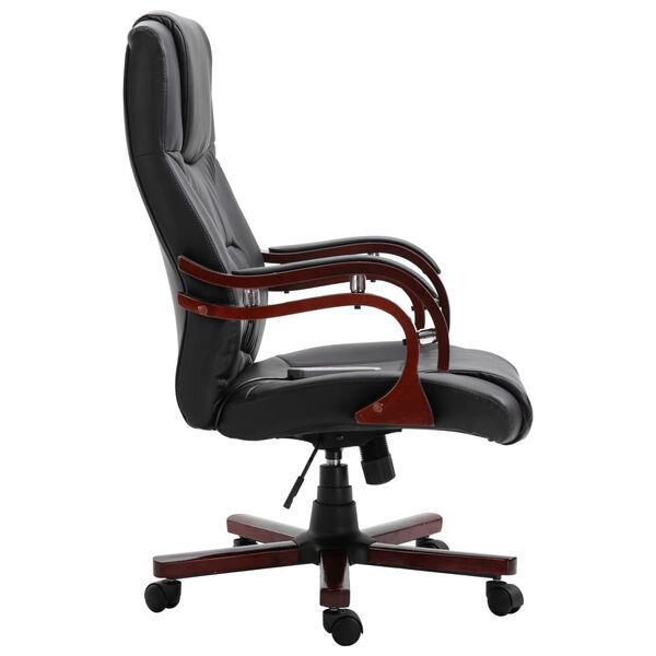 vidaXL Chaise de bureau Noir Similicuir