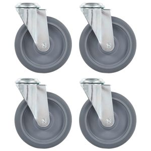 vidaXL 4 pcs Roulettes pivotantes &agrave; trou de boulon 125 mm