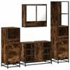 vidaXL Ensemble meubles salle de bain 4 pcs ch&ecirc;ne fum&eacute; bois ing&eacute;nierie