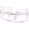 vidaXL Cadre de lit sans matelas blanc bois de pin massif 90x200 cm