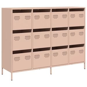 vidaXL Buffet rose 135x39x103,5 cm acier lamin&eacute; &agrave; froid