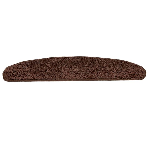 vidaXL Tapis d'escalier 15 pi&egrave;ces 65 x 21 x 4 cm Marron Demi-rond Grand