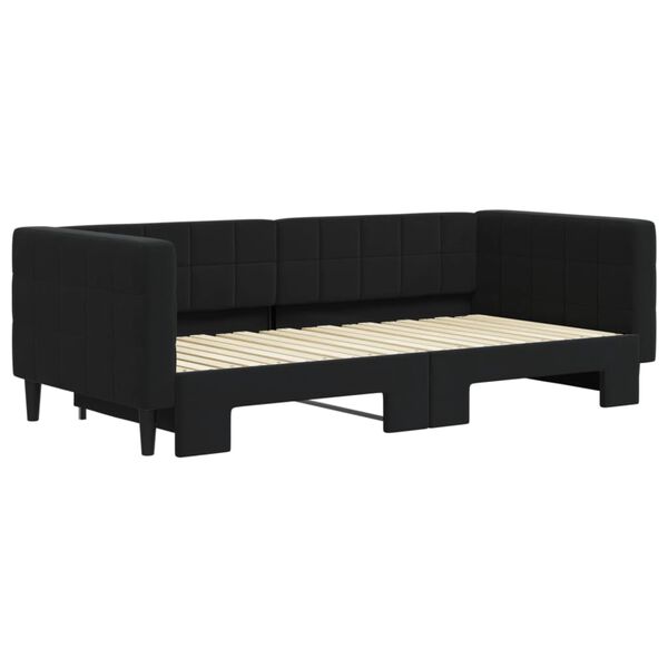 vidaXL Lit de jour avec lit gigogne noir 90x190 cm velours