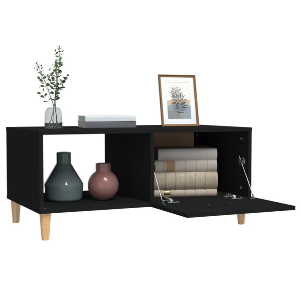 vidaXL Table basse noir 89,5x50x40 cm bois d'ing&eacute;nierie