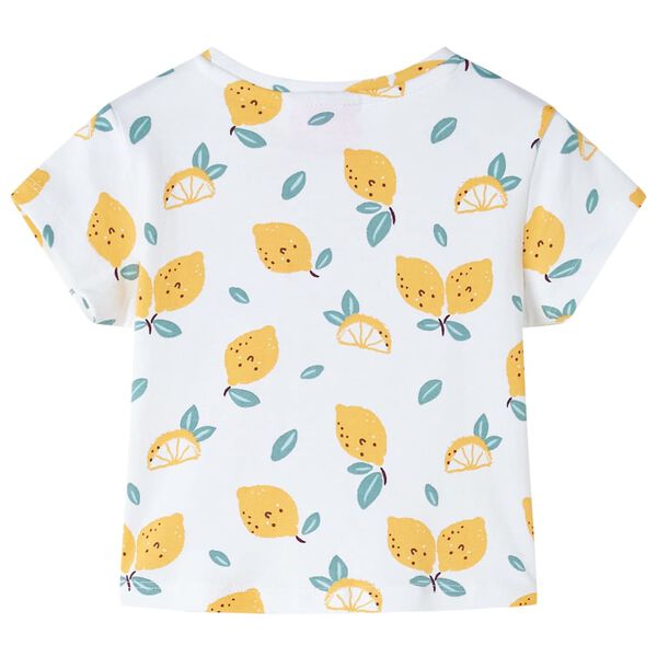 T-shirt pour enfants avec ourlet noué écru 140