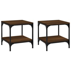 vidaXL Tables d'appoint 2 pcs Ch&ecirc;ne marron 40x40x40 cm Bois ing&eacute;nierie