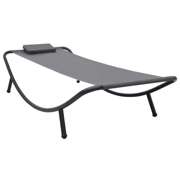 vidaXL Lit de jardin Gris 200x90 cm Acier