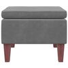 vidaXL Tabouret avec pieds en bois Gris foncé Velours
