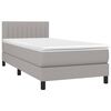 vidaXL Sommier &agrave; lattes de lit avec matelas et LED Gris clair 90x200cm