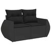 vidaXL Salon de jardin 8 pcs avec coussins noir r&eacute;sine tress&eacute;e
