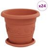 vidaXL Pots de plantes 24 pcs Rouge brique &Oslash; 26 x 21.5 cm Plastique