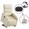 vidaXL Fauteuil inclinable Cr&egrave;me Similicuir