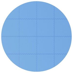 vidaXL Tapis de sol de piscine 16 pc &Oslash; 235 cm Rond Mousse EVA Bleu