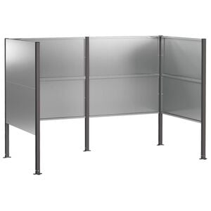 vidaXL &Eacute;cran pour poubelle 167 x 85 x 113 cm Acier galvanis&eacute; Argent&eacute;