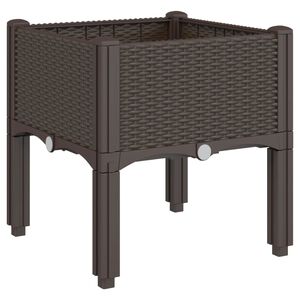 vidaXL Jardini&egrave;re avec pieds marron 40x40x42 cm PP