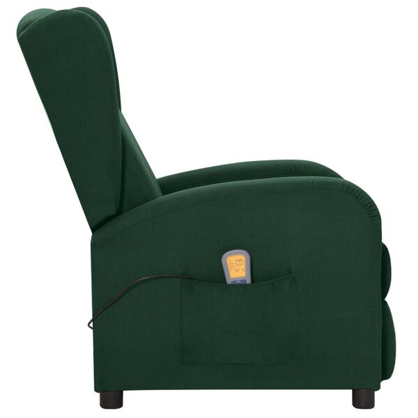 vidaXL Fauteuil de massage Vert foncé Tissu